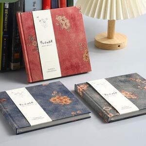 Luxury Notebook/Journal/Diary- floral fabric hardcover w/gift box. Gift set